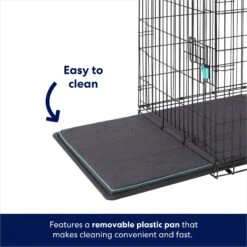 Frisco Heavy Duty Enhanced Lock Double Door Fold & Carry Wire Dog Crate & Mat Kit & MidWest Quiet Time Fleece Dog Crate Mat -Frisco 947398 PT4. AC SS1800 V1693601869