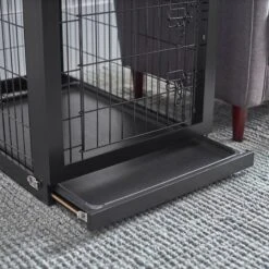 Frisco Double Door Furniture Style Dog Crate, Black & Frisco Swirl Dog Crate Mat -Frisco 947710 PT3. AC SS1800 V1693596973