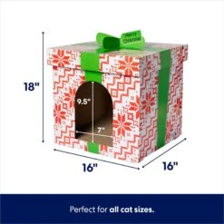 Frisco Holiday Gift Box Cardboard Cat House & Frisco Holiday Santa's Workshop Cardboard Cat House -Frisco 986158 PT2. AC SS1800 V1698258056