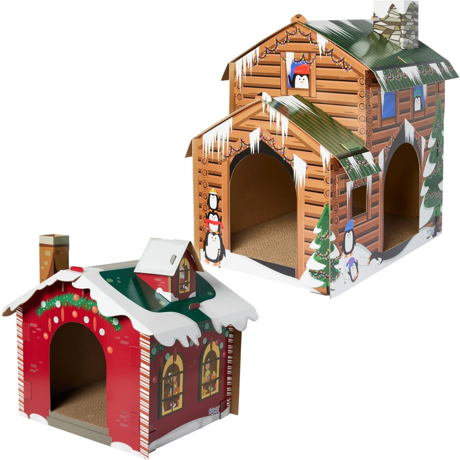 Frisco Holiday Log Cabin Cardboard Cat House & Frisco Holiday Santa's Workshop Cardboard Cat House 3 Frisco Holiday Log Cabin Cardboard Cat House & Frisco Holiday Santa's Workshop Cardboard Cat House